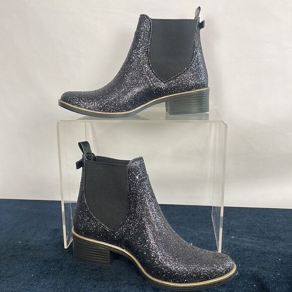 Kate Spade Black Sparkly Ankle Boots - Picture 2 of 5